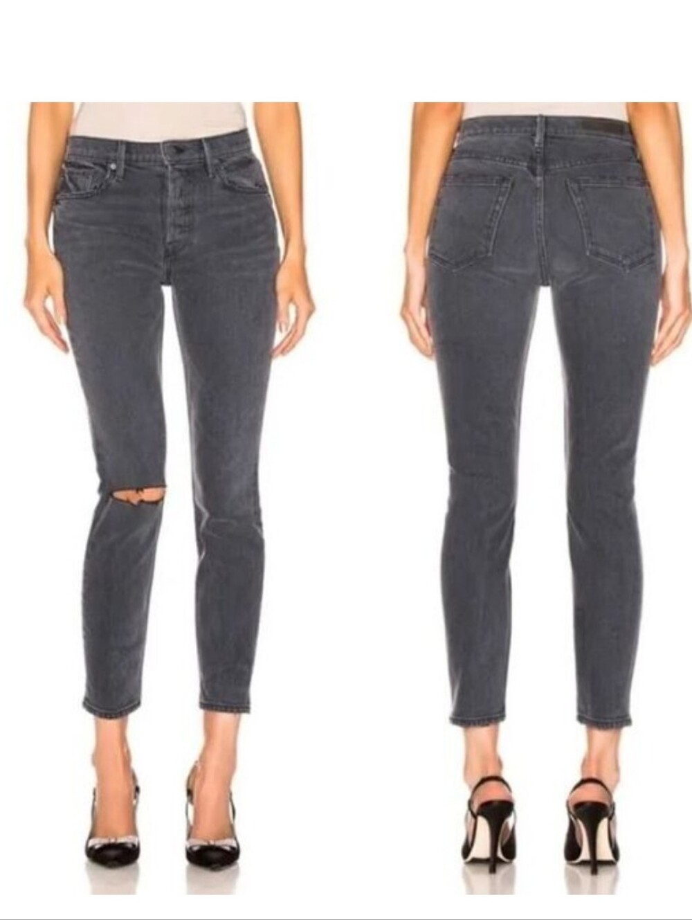 NWT GRLFRND Women's High-Rise Charcoal Skinny Jeans